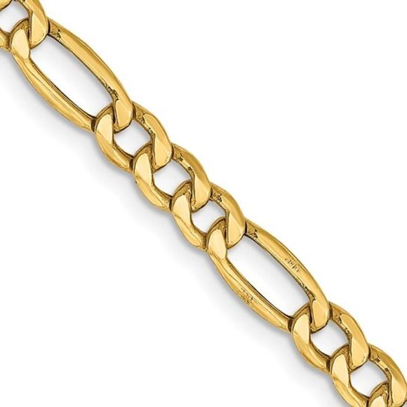 New 10k Gold 4.2mm wide Figaro Link 20 inch Chain - Picture 2 of 8